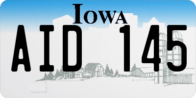IA license plate AID145