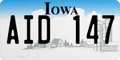 IA license plate AID147