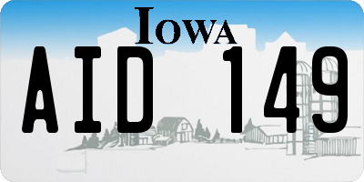 IA license plate AID149