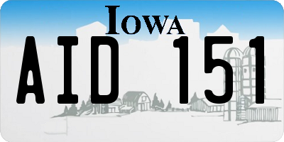 IA license plate AID151