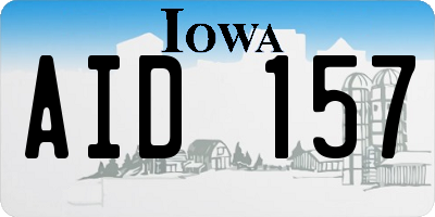 IA license plate AID157