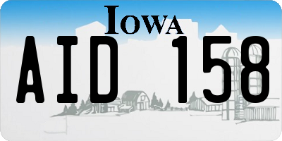 IA license plate AID158