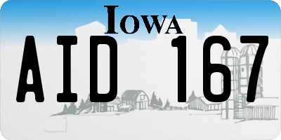 IA license plate AID167
