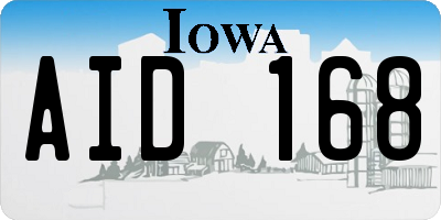 IA license plate AID168