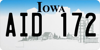 IA license plate AID172