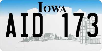 IA license plate AID173
