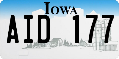 IA license plate AID177