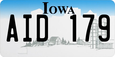 IA license plate AID179