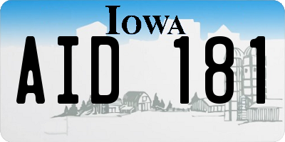 IA license plate AID181