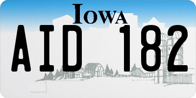 IA license plate AID182