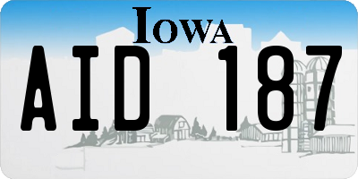IA license plate AID187