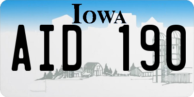 IA license plate AID190