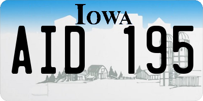 IA license plate AID195