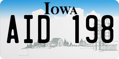 IA license plate AID198