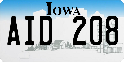 IA license plate AID208