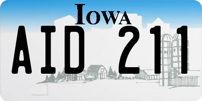IA license plate AID211