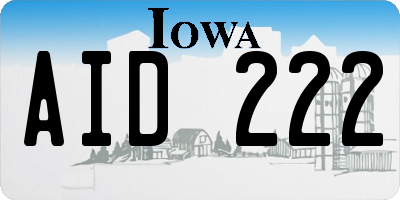 IA license plate AID222