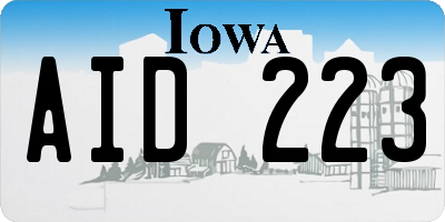 IA license plate AID223