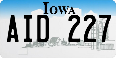 IA license plate AID227