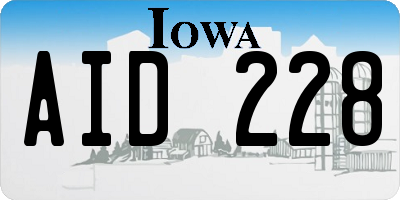 IA license plate AID228