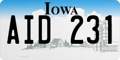 IA license plate AID231