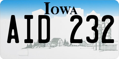 IA license plate AID232