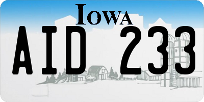 IA license plate AID233