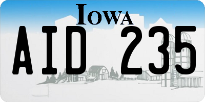 IA license plate AID235