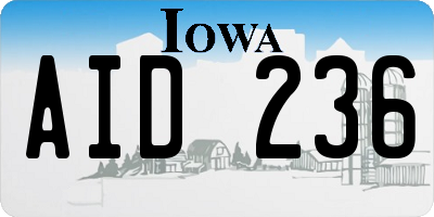 IA license plate AID236