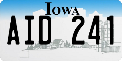 IA license plate AID241