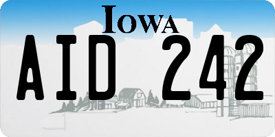 IA license plate AID242