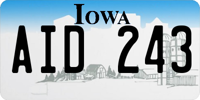 IA license plate AID243