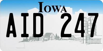 IA license plate AID247