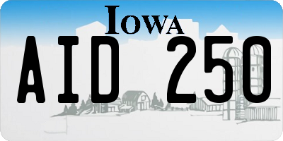 IA license plate AID250