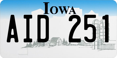 IA license plate AID251