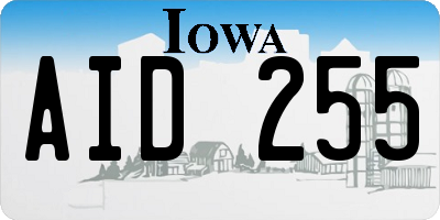 IA license plate AID255