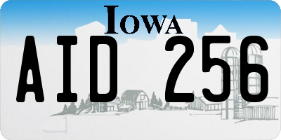 IA license plate AID256