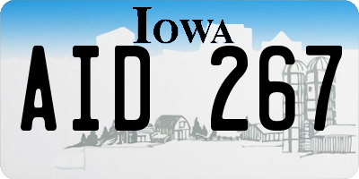 IA license plate AID267