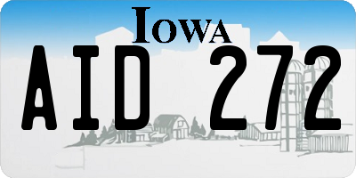 IA license plate AID272