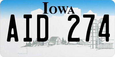 IA license plate AID274