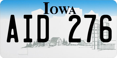 IA license plate AID276