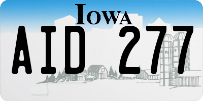 IA license plate AID277