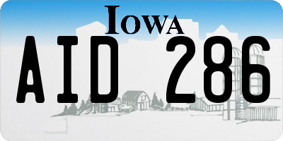 IA license plate AID286