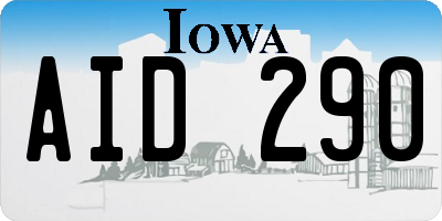 IA license plate AID290