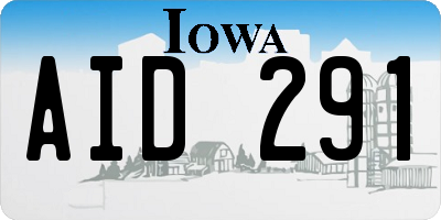 IA license plate AID291