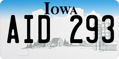 IA license plate AID293