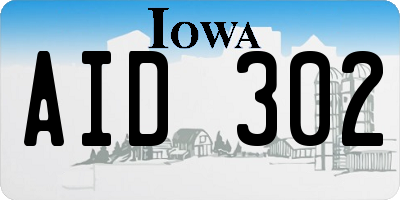 IA license plate AID302