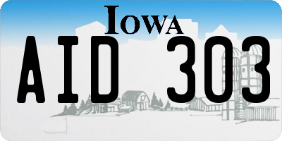 IA license plate AID303