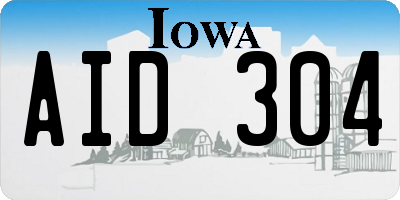 IA license plate AID304