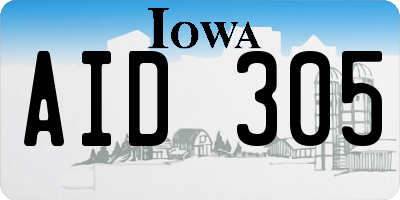 IA license plate AID305